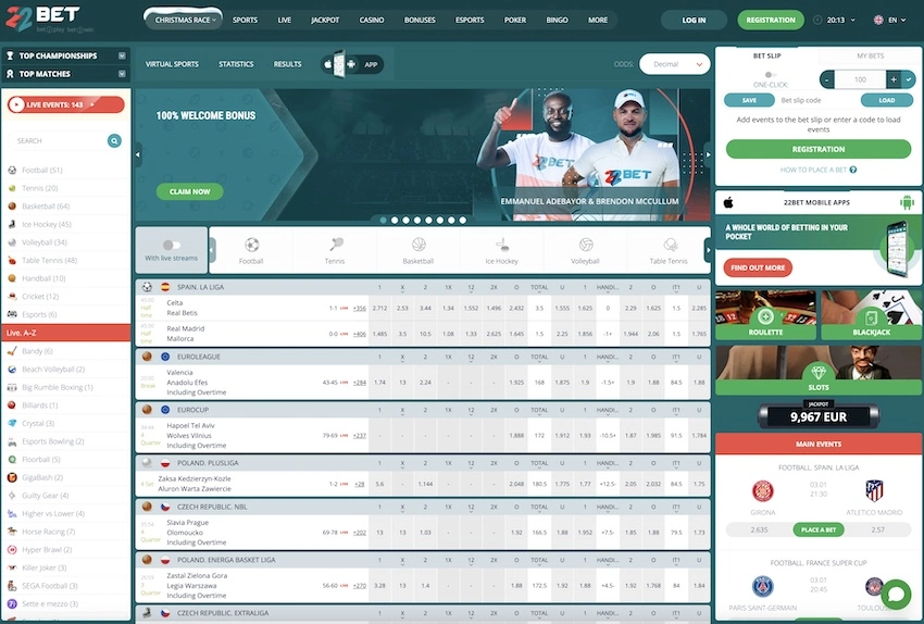22Bet Homepage